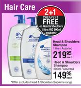 Head & Shoulders Shampoo-600ml Each