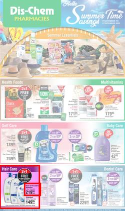 Dis-Chem : Hello Summer Time Savings (17 November - 11 December 2022), page 1