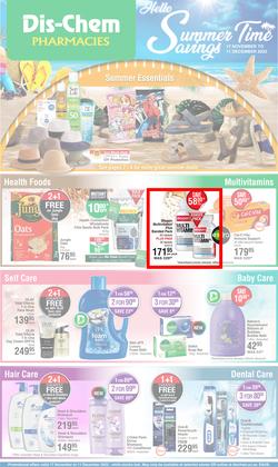 Dis-Chem : Hello Summer Time Savings (17 November - 11 December 2022), page 1