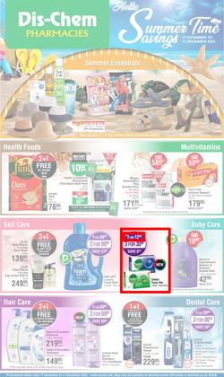 Dis-Chem : Hello Summer Time Savings (17 November - 11 December 2022), page 1
