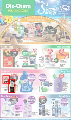 Dis-Chem : Hello Summer Time Savings (17 November - 11 December 2022), page 1