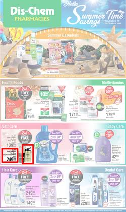 Dis-Chem : Hello Summer Time Savings (17 November - 11 December 2022), page 1