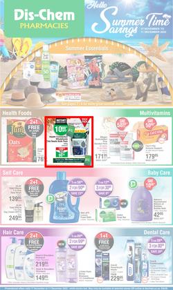 Dis-Chem : Hello Summer Time Savings (17 November - 11 December 2022), page 1