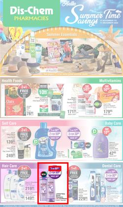Dis-Chem : Hello Summer Time Savings (17 November - 11 December 2022), page 1
