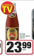 All Gold Tomato Sauce-700ml Each