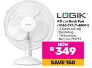 Logik 40cm Desk Fan FD40-TX1LT-40D01