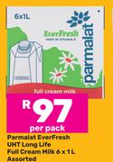 Parmalat Everfresh UHT Long Life Full Cream Milk Assorted-6 x 1L Per Pack