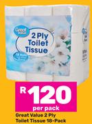 Great value 2 Ply Toilet Tissue 18 Pack-Per Pack