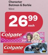 Colgate Character Batman & Barbie-50ml Each