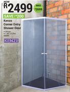 Kenzo Corner Entry Shower Door (White) 1.85 x 0.9m