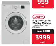 Defy 6Kg Front Loader Washing Machine DAW 381