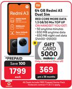 MI Redmi 64GB A3 Dual Sim-Each
