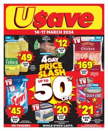 Usave Western Cape : 4 Day Price Slash (14 March - 17 March 2024 While Stocks Last)