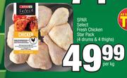 Spar Select Fresh Chicken Star Pack 4 Drums & 4 Thighs-Per Kg