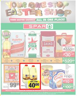 SPAR EASTERN CAPE : Your One Stop Easter Shop (23 March - 5 April 2021) Valid in Amahlathi, Bedford, Buffalo, Cala, Centane, Kwa-Fetting, Komga, Nemato, Patensie, page 1