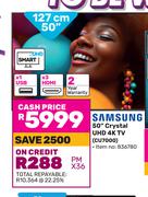 Samsung 50"(127cm) Crystal UHD 4k TV CU7000