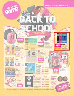 Game : Back To School (13 December - 27 December 2022), page 1