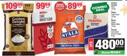 Golden Delight Rice 10Kg, Spar Cake Flour 10Kg, Nyala Maize Meal 10Kg & Huletts Brown Sugar 8Kg-All