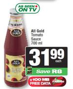 All Gold Tomato Sauce-700ml Each