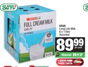 Spar Long Life Milk Assorted-6 x 1Ltr Per Pack