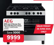 AEG 900mm 5 Burner Gas Top With Electric Oven CKB901A4BM