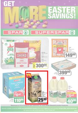 SPAR SUPERSPAR EASTERN CAPE : Get More Easter Savings (05 April - 18 April 2022) | Valid In Amahlathi, Bedford, Cala, Centane, Dagbreek, Hankey, Idutywa, Indwe, Komga, Lady Frere, Nemato, Patensie, page 1