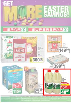 SPAR SUPERSPAR EASTERN CAPE : Get More Easter Savings (05 April - 18 April 2022) | Valid In Amahlathi, Bedford, Cala, Centane, Dagbreek, Hankey, Idutywa, Indwe, Komga, Lady Frere, Nemato, Patensie, page 1
