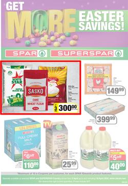 SPAR SUPERSPAR EASTERN CAPE : Get More Easter Savings (05 April - 18 April 2022) | Valid In Amahlathi, Bedford, Cala, Centane, Dagbreek, Hankey, Idutywa, Indwe, Komga, Lady Frere, Nemato, Patensie, page 1