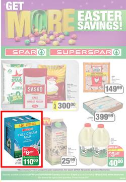 SPAR SUPERSPAR EASTERN CAPE : Get More Easter Savings (05 April - 18 April 2022) | Valid In Amahlathi, Bedford, Cala, Centane, Dagbreek, Hankey, Idutywa, Indwe, Komga, Lady Frere, Nemato, Patensie, page 1