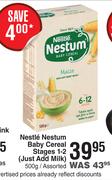 Nestle Nestum Baby Cereal Stages 1-2 (Just Add Milk) Assorted-500g