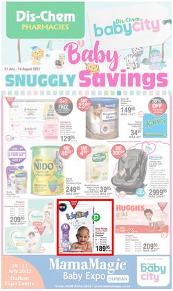 Dis-Chem : Baby Snuggly Savings (21 July - 14 August 2022), page 1