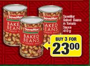 SaveMor Baked Beans In Tomato Sauce-3 x 410g