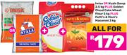 Iwisa Or Nyala Samp 2.5Kg+Golden Cloud Cake Wheat Flour 5Kg+Fatti's & Moni's Macaroni 3Kg-For All