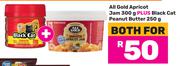 All Gold Apricot Jam 300g+Black Cat Peanut Butter 250g-Both For