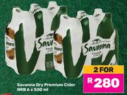 Savanna Dry Premium Cider NRB-For 2 x 6x500ml