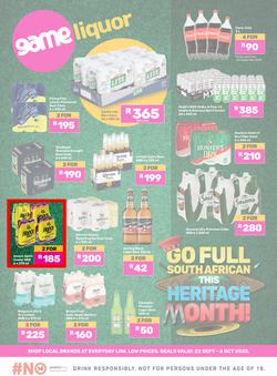Game Liquor : Go Full South African This Heritage Month (22 September - 06 October 2025), page 1