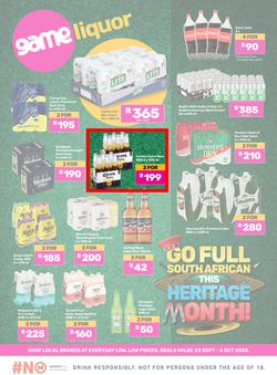 Game Liquor : Go Full South African This Heritage Month (22 September - 06 October 2025), page 1