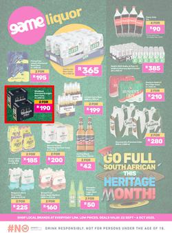 Game Liquor : Go Full South African This Heritage Month (22 September - 06 October 2025), page 1