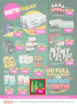 Game Liquor : Go Full South African This Heritage Month (22 September - 06 October 2025), page 1