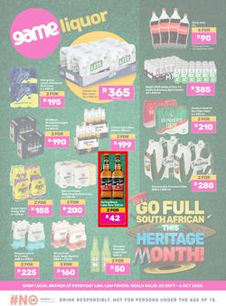 Game Liquor : Go Full South African This Heritage Month (22 September - 06 October 2025), page 1