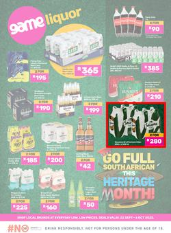 Game Liquor : Go Full South African This Heritage Month (22 September - 06 October 2025), page 1