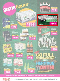 Game Liquor : Go Full South African This Heritage Month (22 September - 06 October 2025), page 1