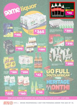 Game Liquor : Go Full South African This Heritage Month (22 September - 06 October 2025), page 1