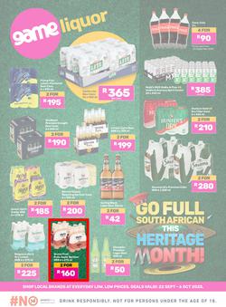 Game Liquor : Go Full South African This Heritage Month (22 September - 06 October 2025), page 1