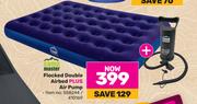 Campmaster Flocked Double Airbed Plus Air Pump