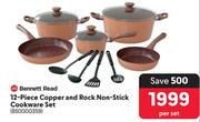Bennett Read 12 Piece Copper & Rock Non Stick Cookware Set-Per Set