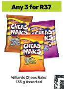 Willards Cheas Naks Assorted-For 3 x 135g