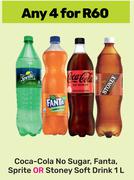 Coca Cola No Sugar, Fanta, Sprite Or Stoney Soft Drink-For Any 4 x 1L