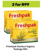 Freshpak Rooibos Tagless Teabags-For 2 x 80s