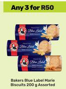 Bakers Blue Label Marie Biscuits Assorted-For Any 3 x 200g